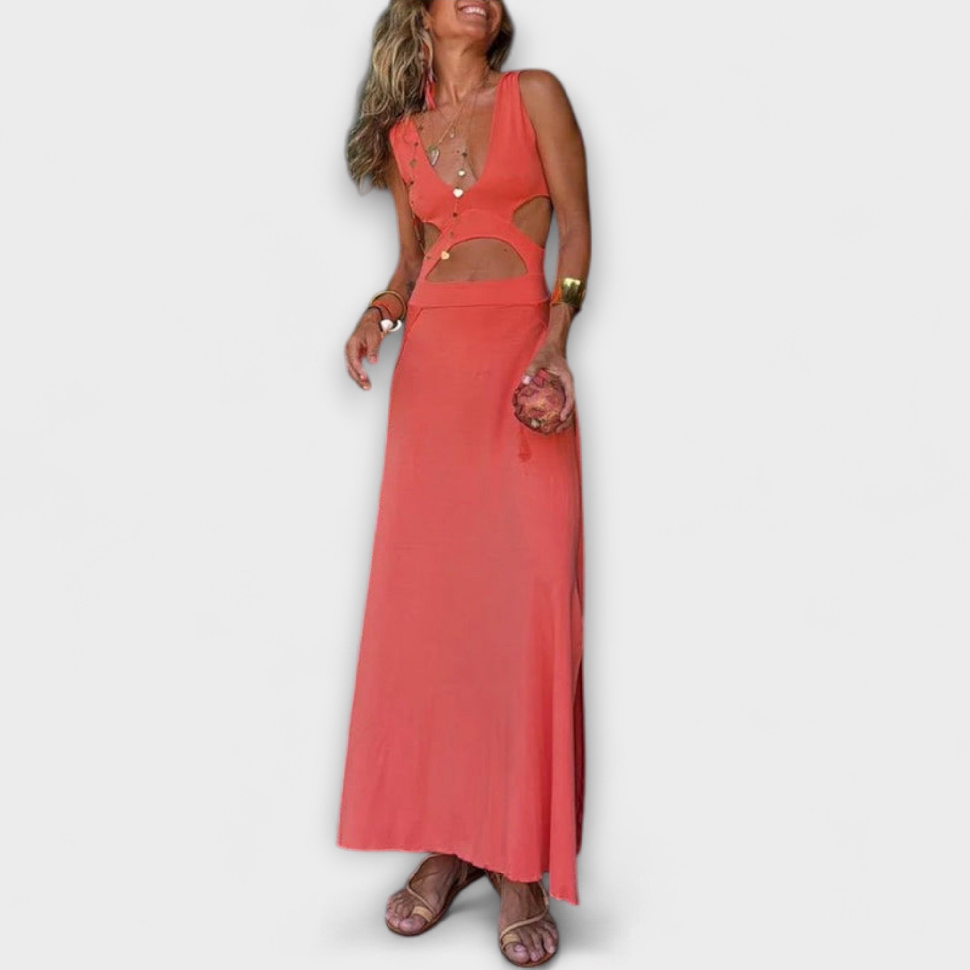 Ella - Eleanor Eleanor Sukienka z wyci?ciem i rozci?ciem metod? tie dye