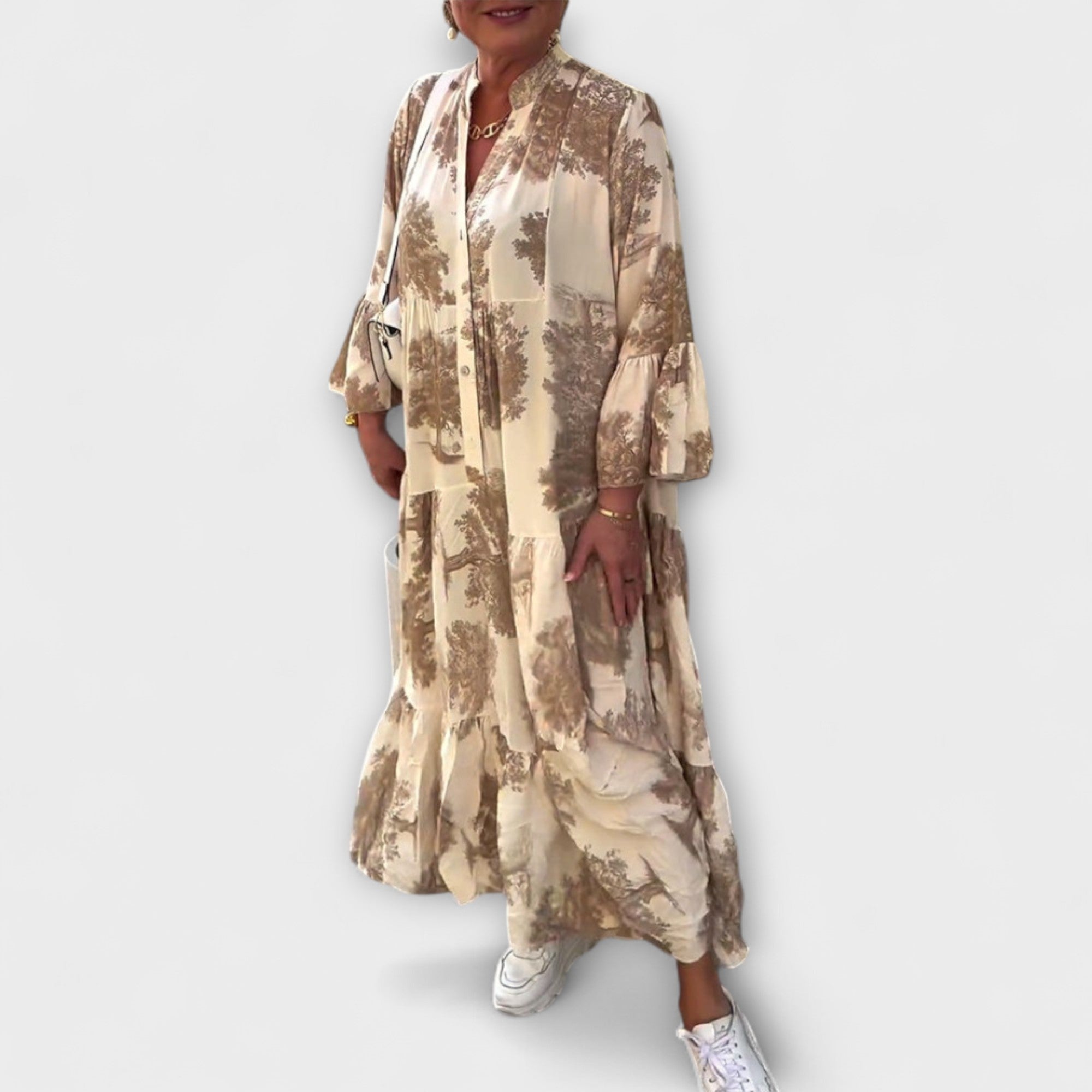 Nerina - Elegancka sukienka maxi w kwiaty