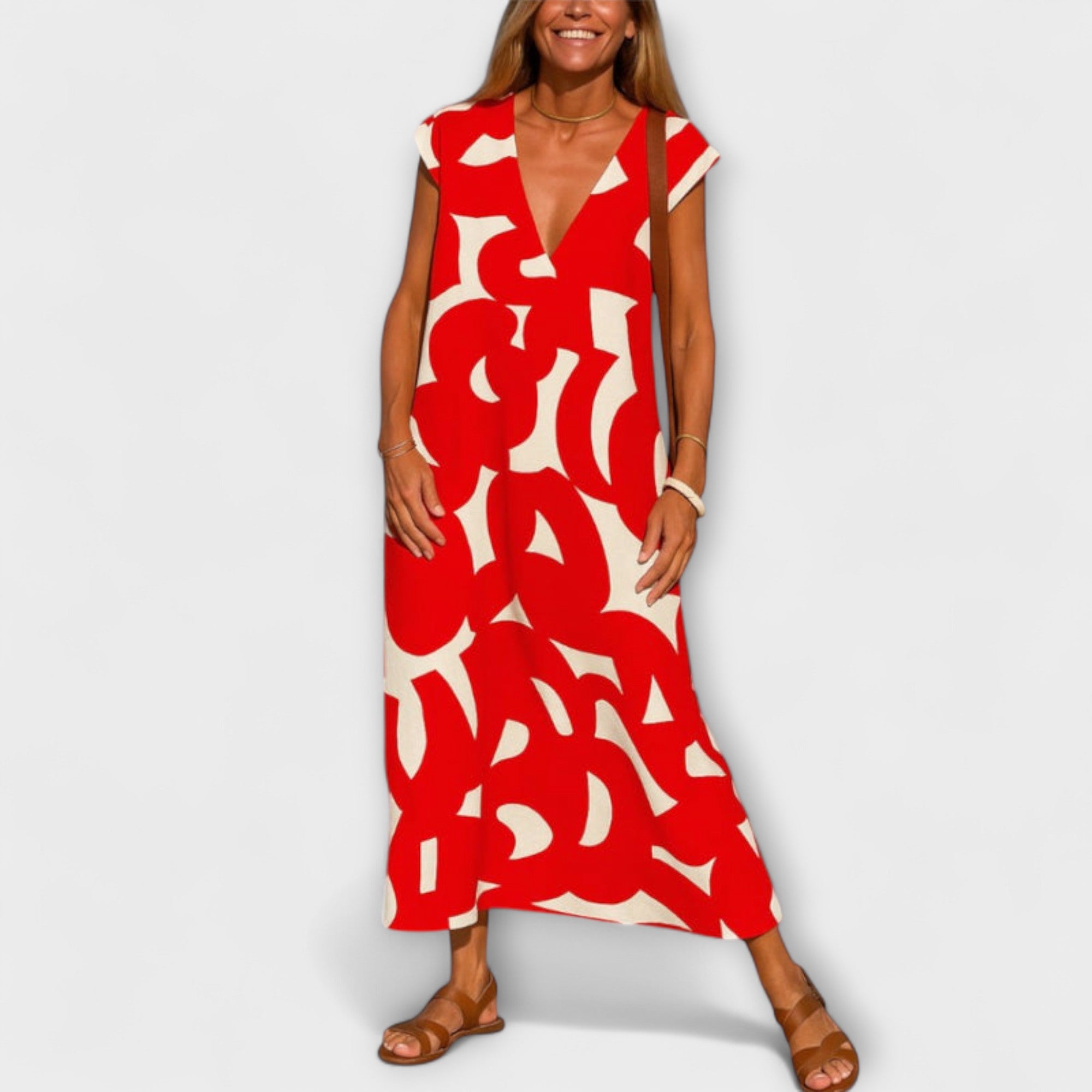 Linae •€" Lekka sukienka z dekoltem w serek