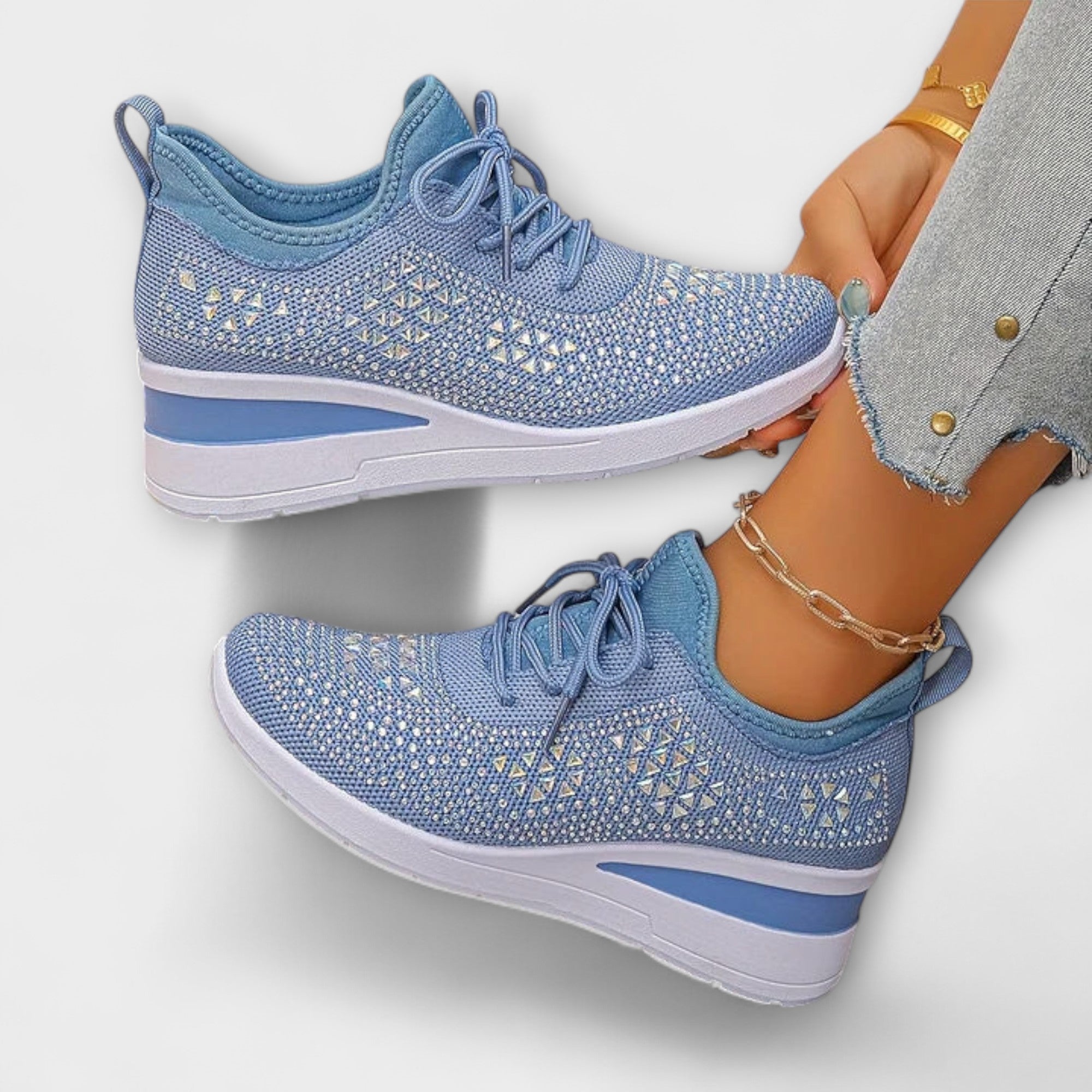 Giselle •€" Opalizuj?ce trampki ortopedyczne z cyrkoniami