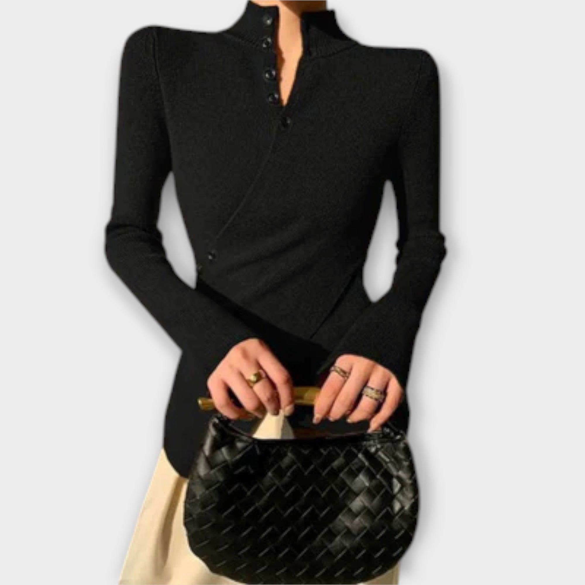 Michiko „" Elegancki sweter z dzianiny slim fit