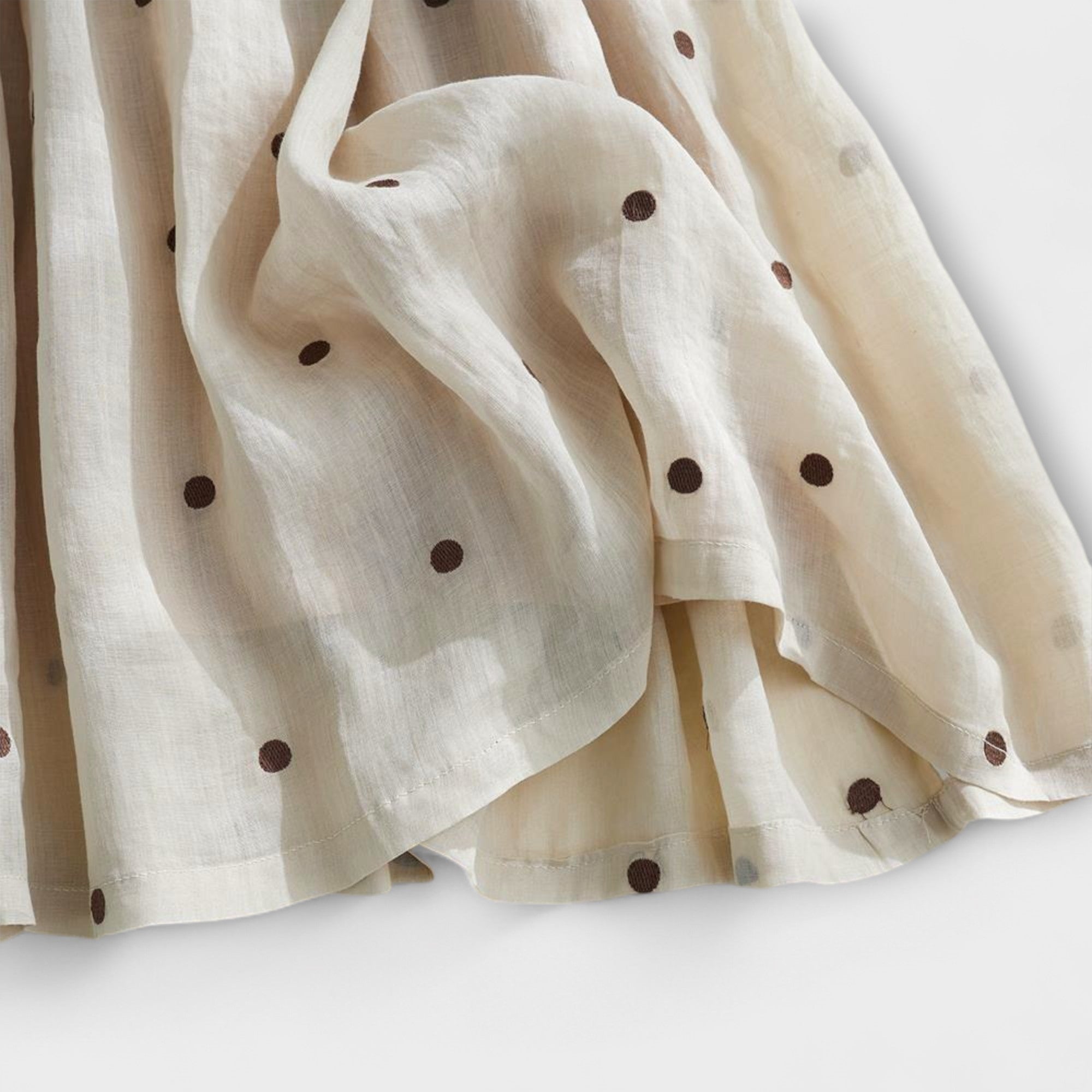 Zabawna spódnica w kropki z bawe?ny lnianej