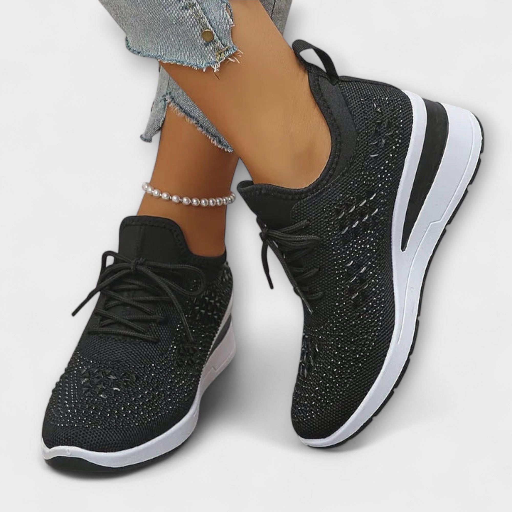 Giselle •€" Opalizuj?ce trampki ortopedyczne z cyrkoniami