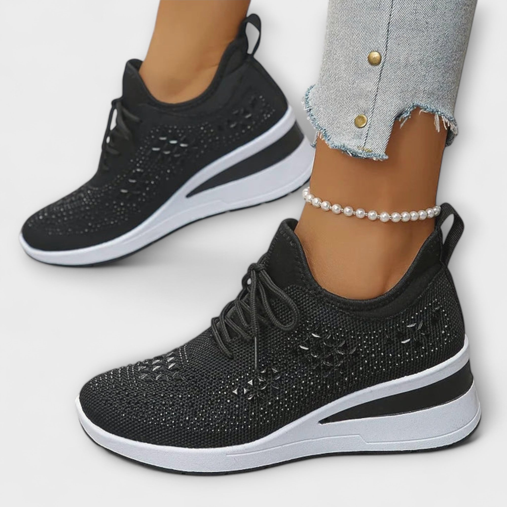 Giselle •€" Opalizuj?ce trampki ortopedyczne z cyrkoniami