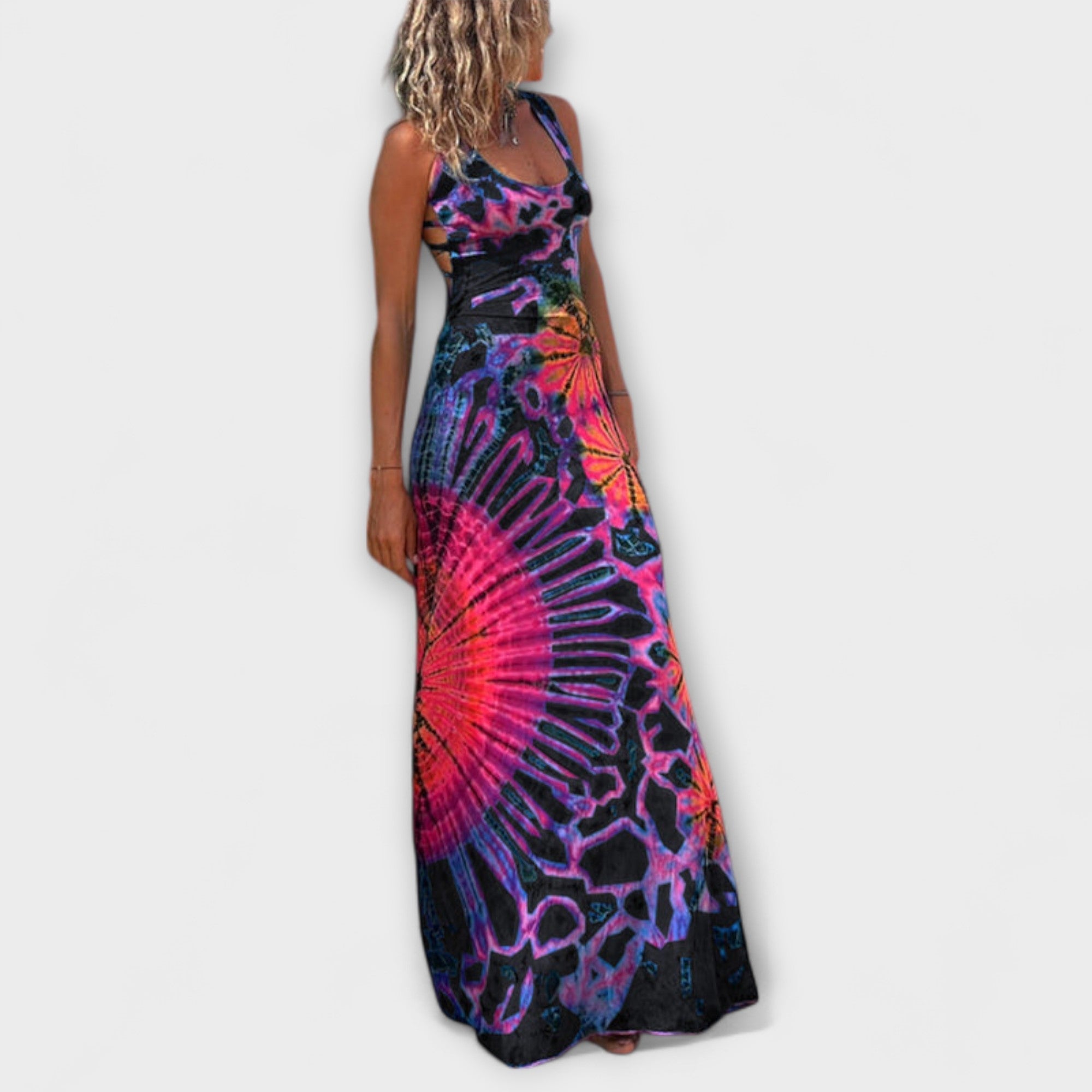 Ronja - sukienka maxi La Bamba z nadrukiem tie-dye