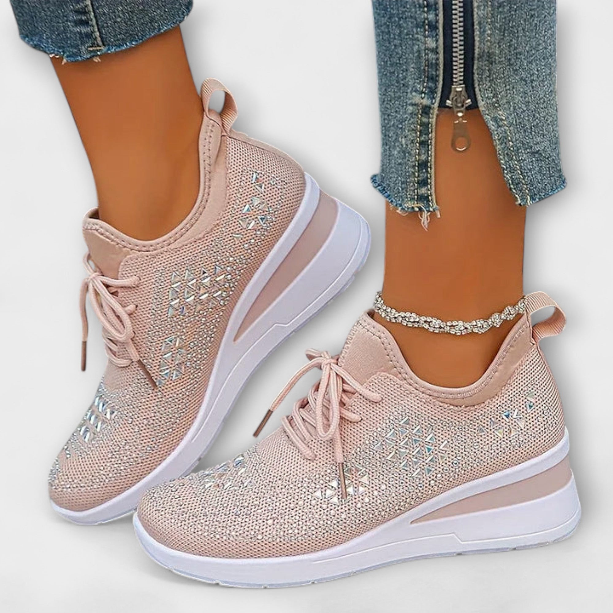 Giselle •€" Opalizuj?ce trampki ortopedyczne z cyrkoniami