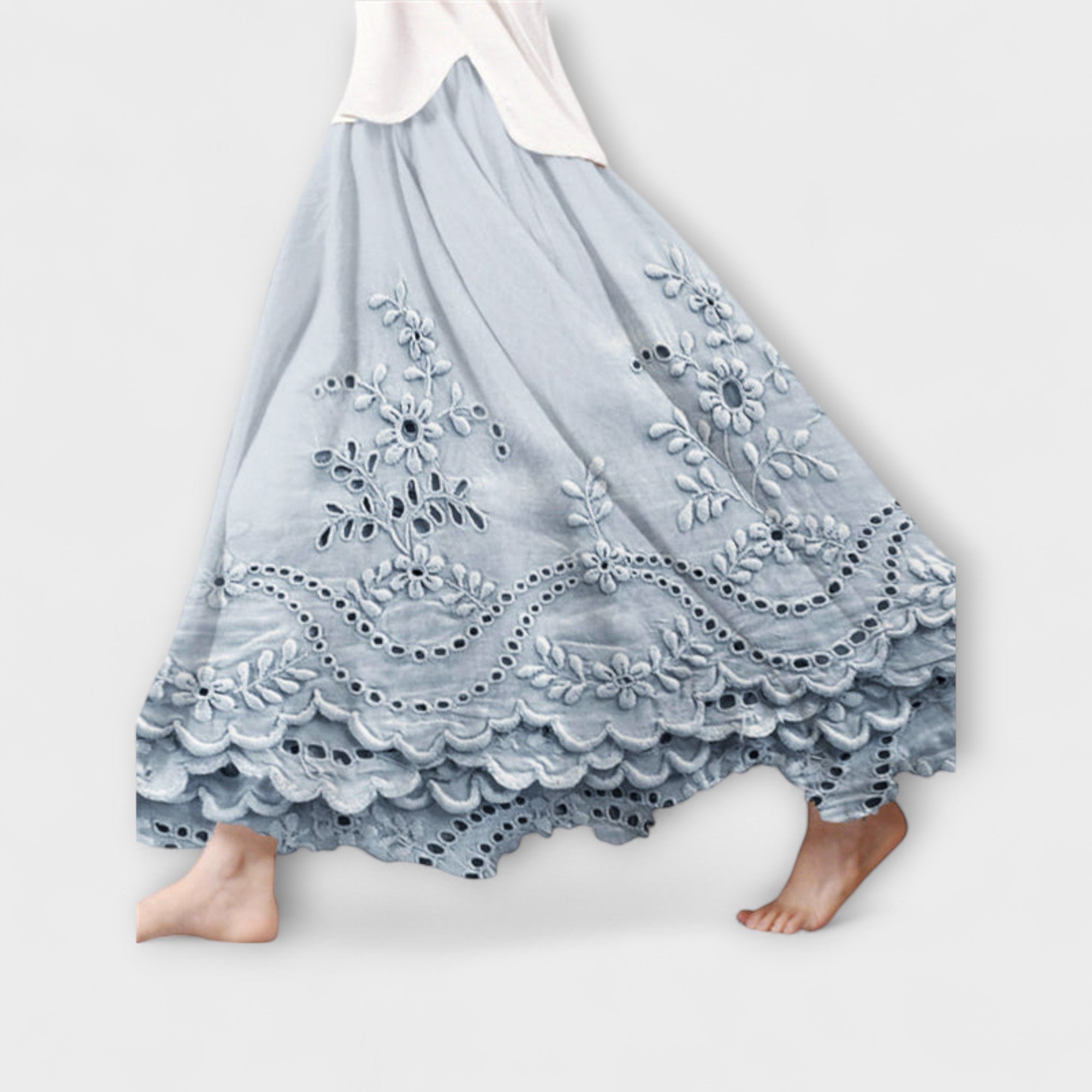 Luna – spódnica boho maxi z haftem