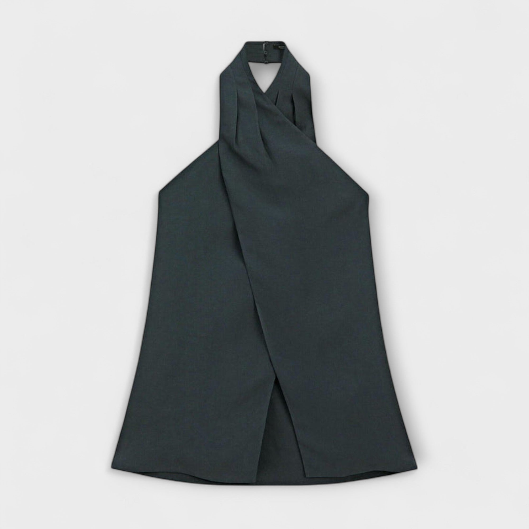 Hannah - Niebieska koszulka z dekoltem halter i dekoltem z ty?u