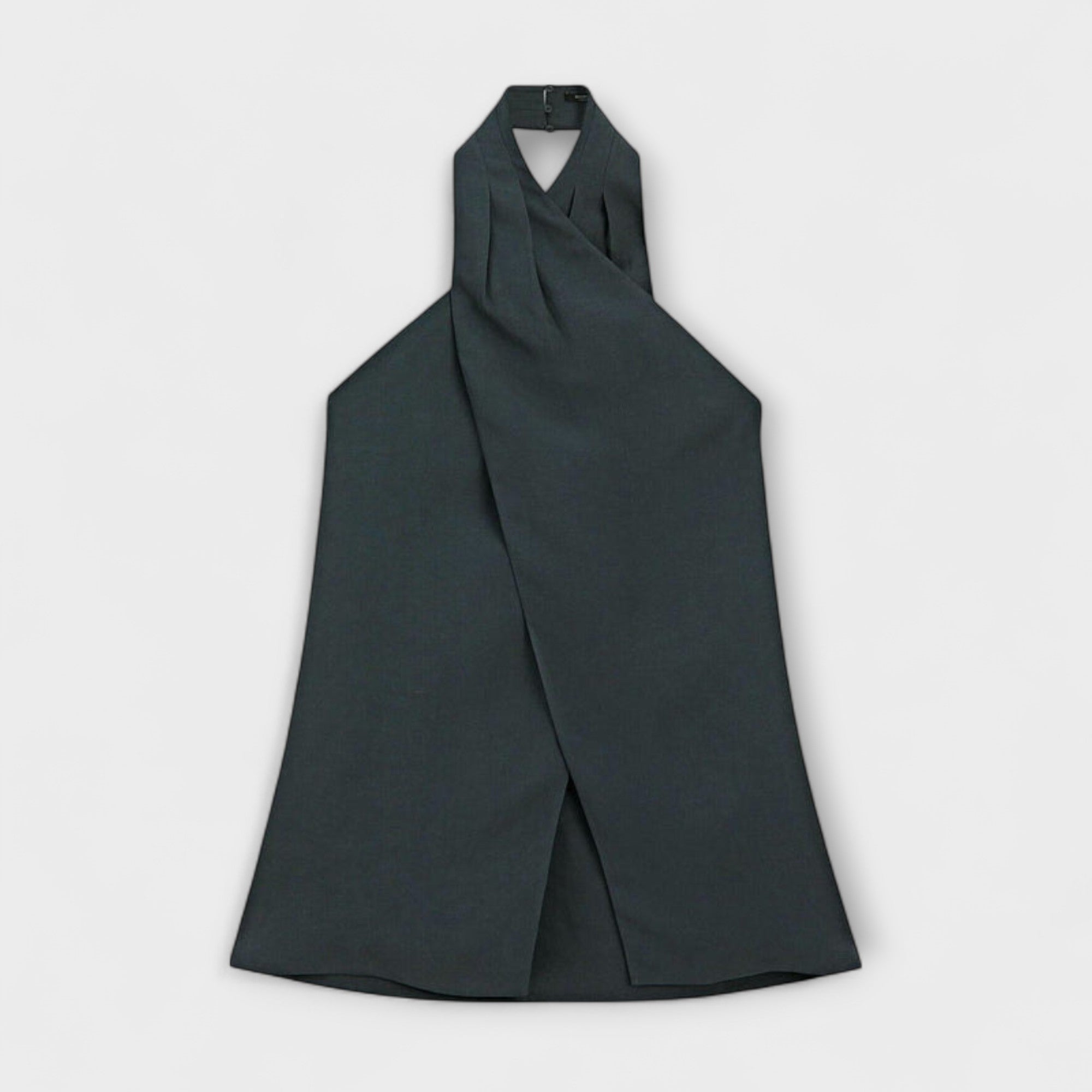 Leah - Niebieska koszulka z dekoltem halter i dekoltem z ty?u