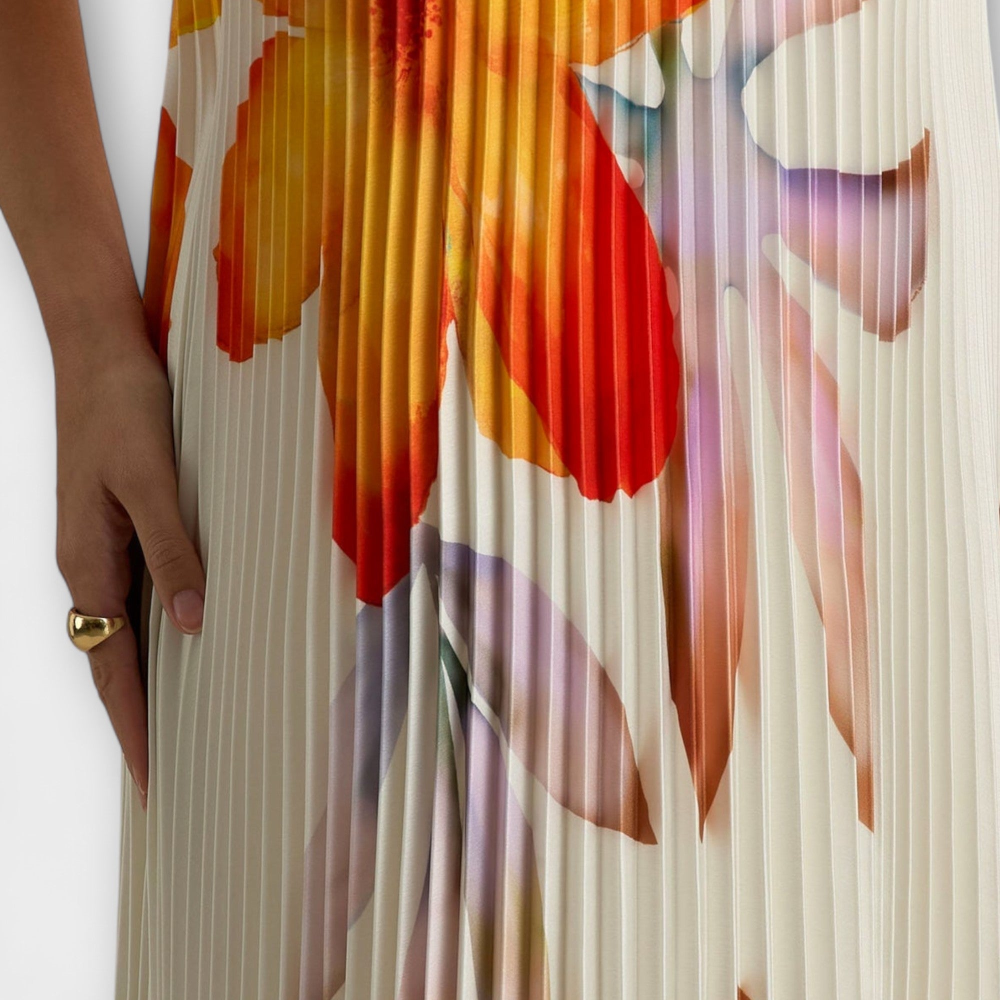 Michelle - sukienka maxi Sweetheart w pomara?czowy kwiatowy