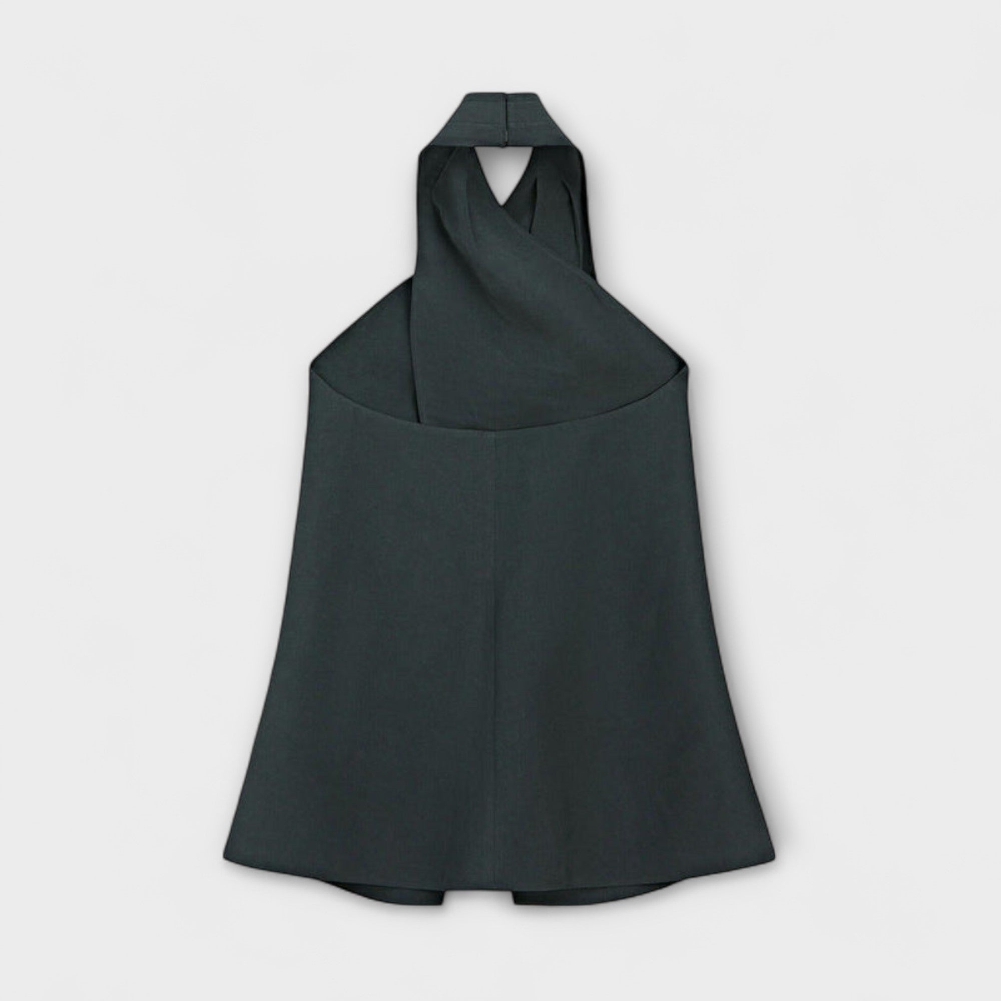 Leah - Niebieska koszulka z dekoltem halter i dekoltem z ty?u