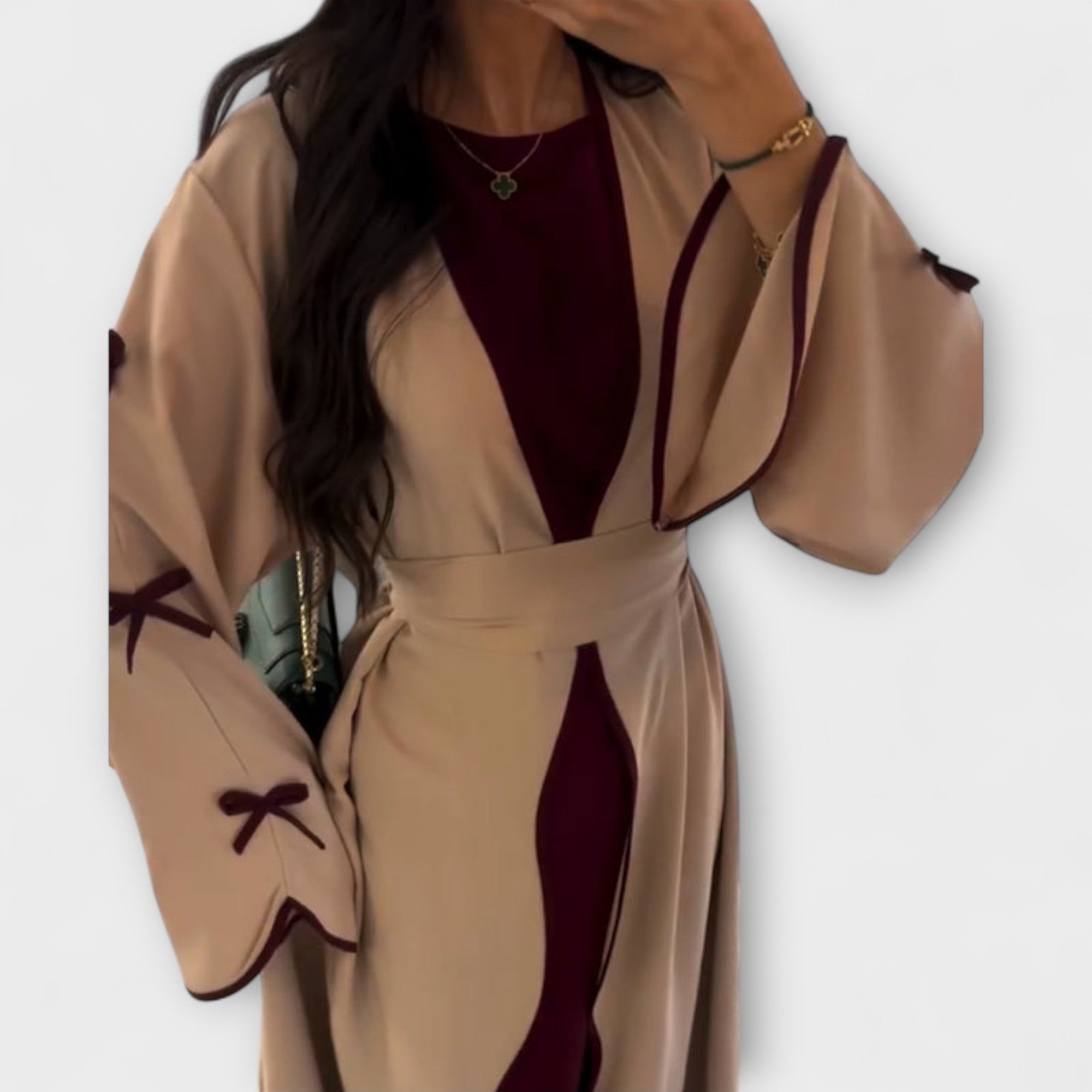 Jasmin - szykowny kardigan i sukienka Duo z ozdob? w kszta?cie kokardki