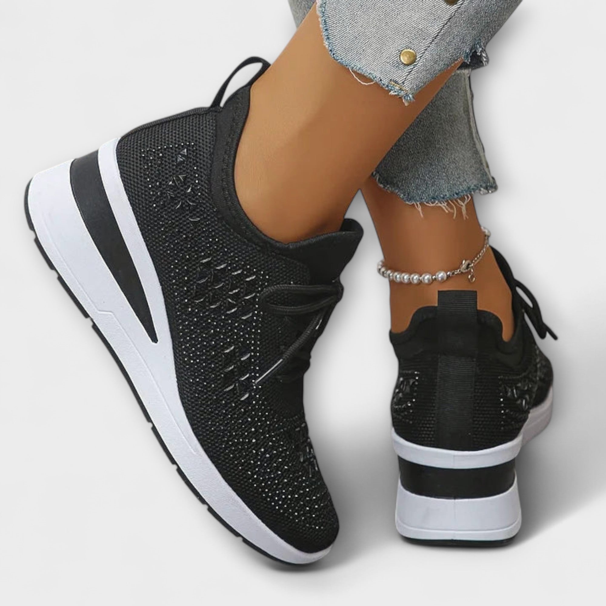 Giselle •€" Opalizuj?ce trampki ortopedyczne z cyrkoniami