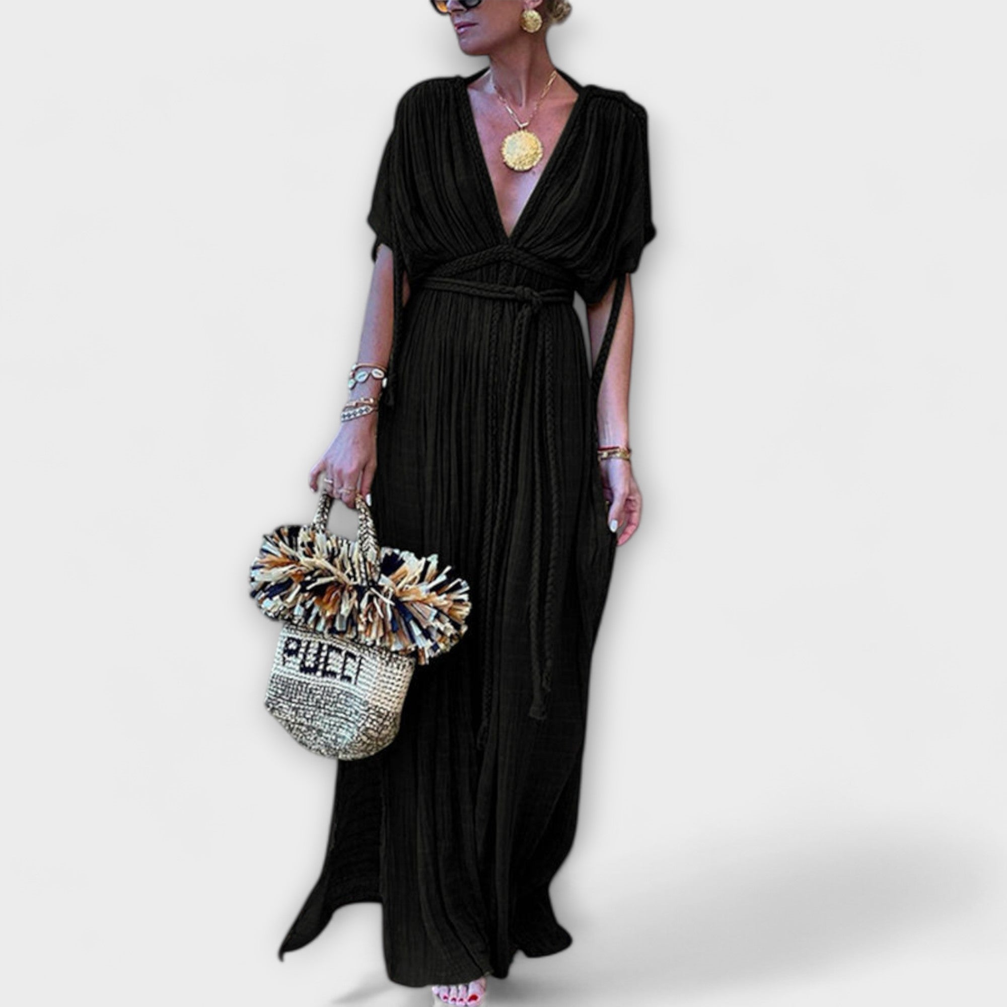 Sukienka maxi kimono w stylu greckim