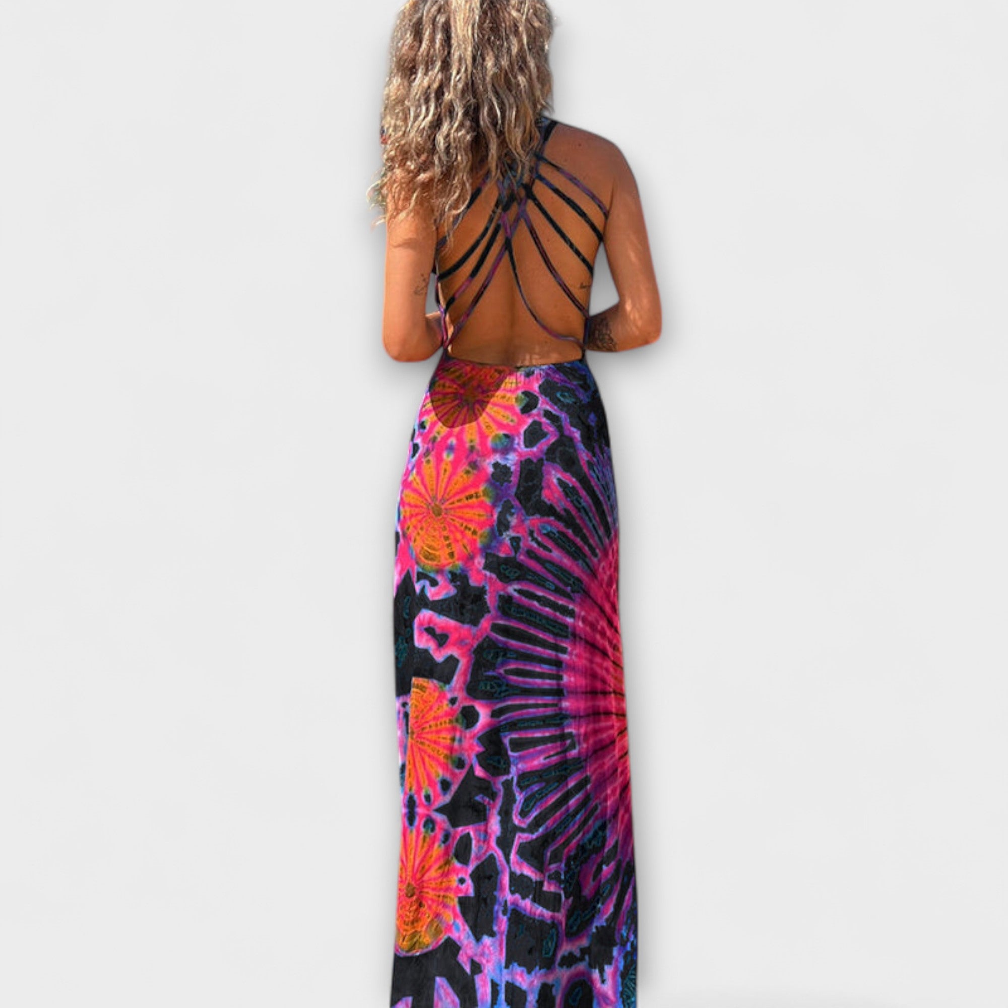 Ronja - sukienka maxi La Bamba z nadrukiem tie-dye