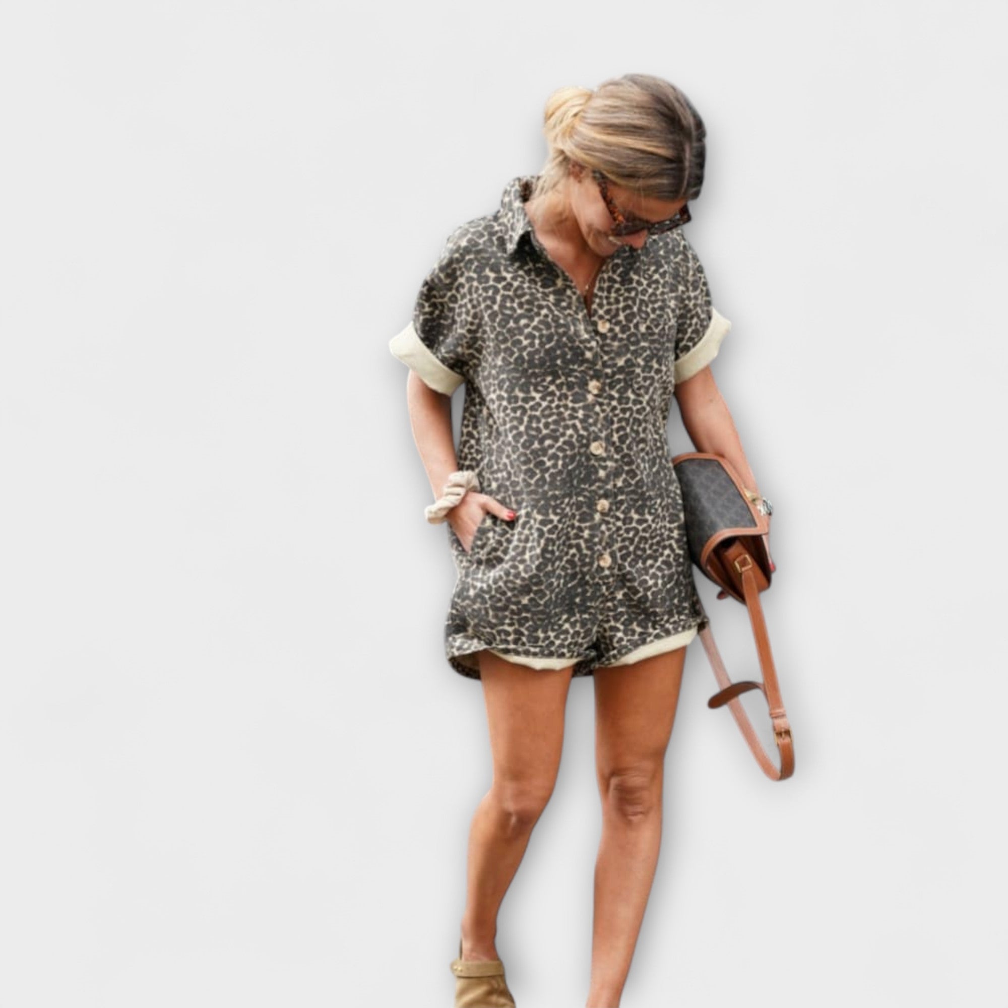 Nonette - kombinezon koszulowy w panterk?