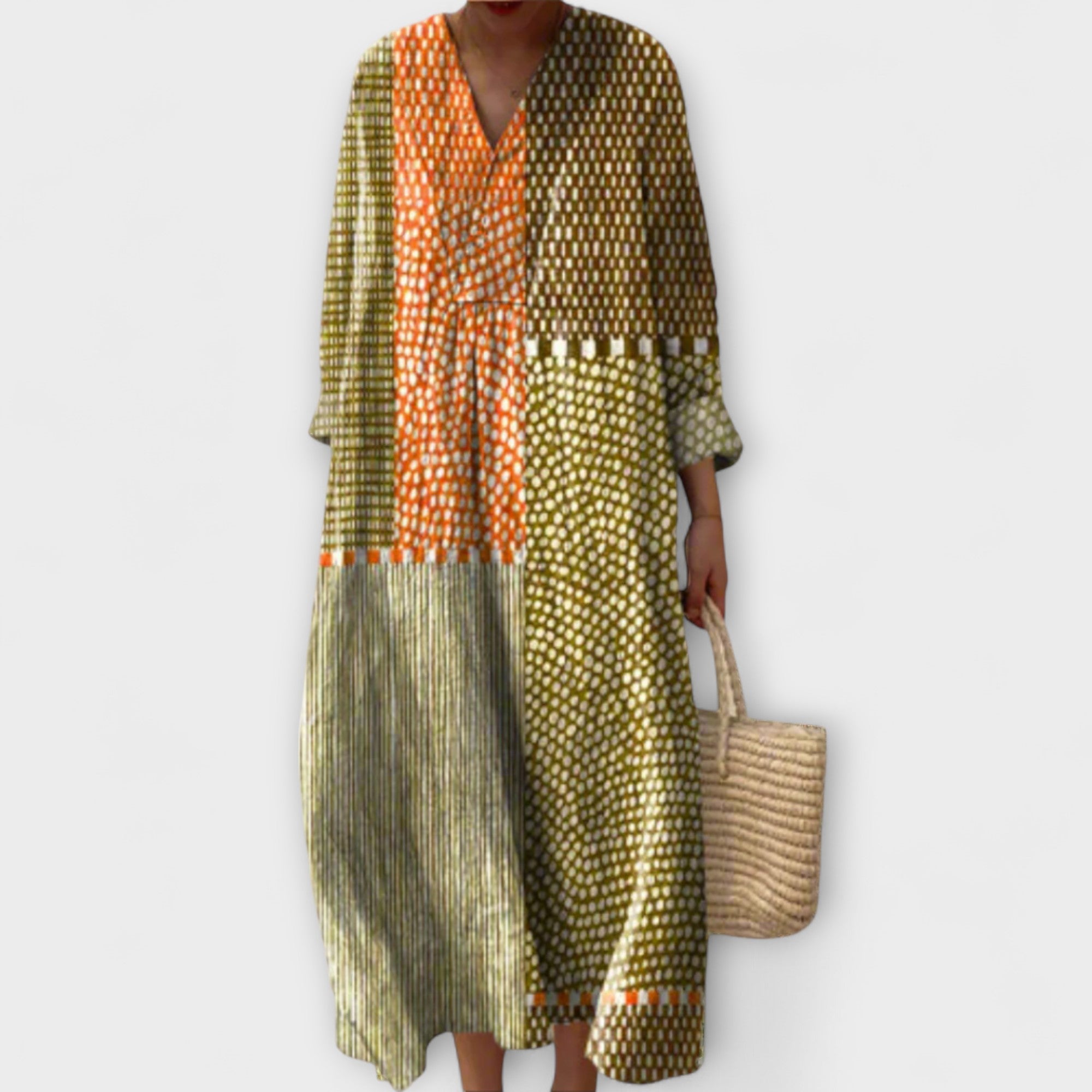 Gia - Elegancka sukienka o geometrycznym wzorze