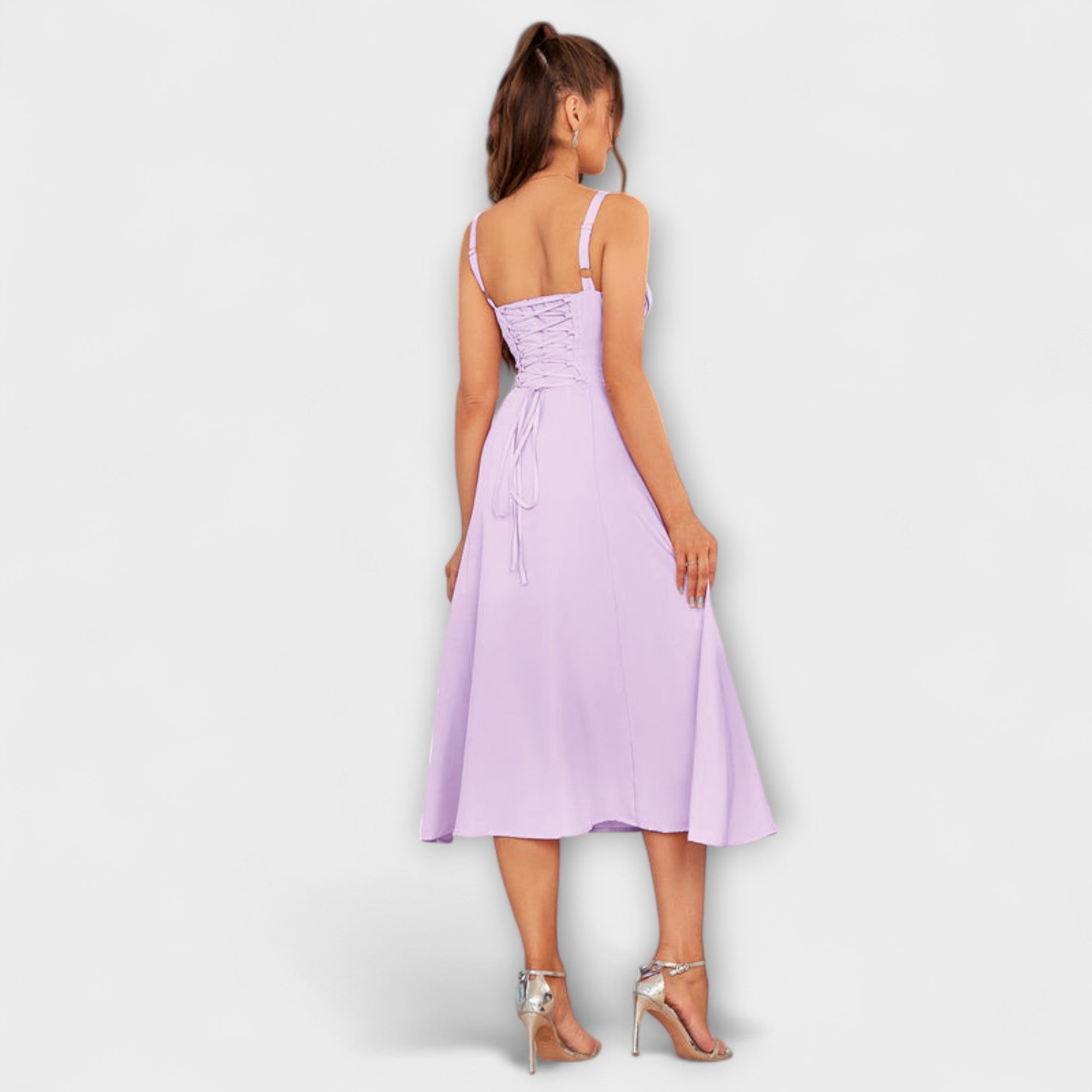 Nadzieja - Sukienka z rozci?ciem z falbankami