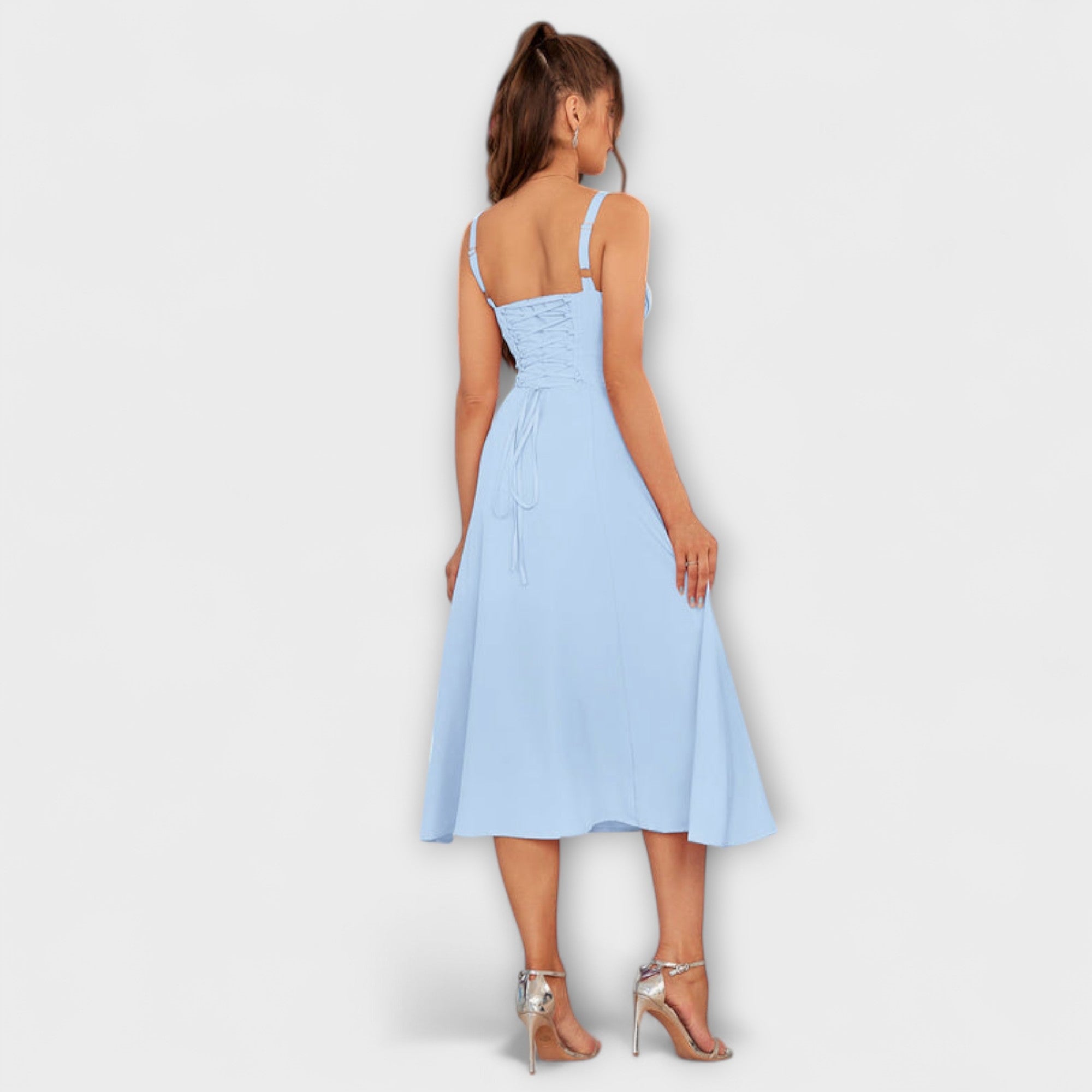 Nadzieja - Sukienka z rozci?ciem z falbankami