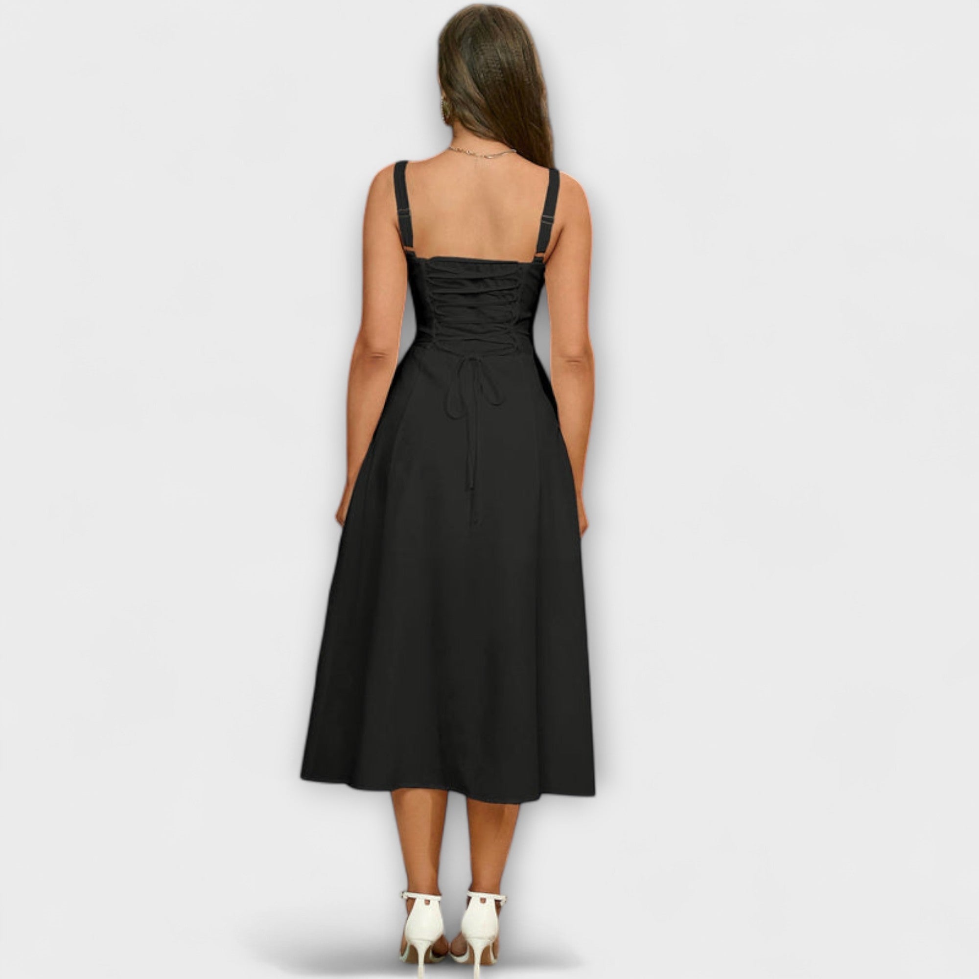 Nadzieja - Sukienka z rozci?ciem z falbankami