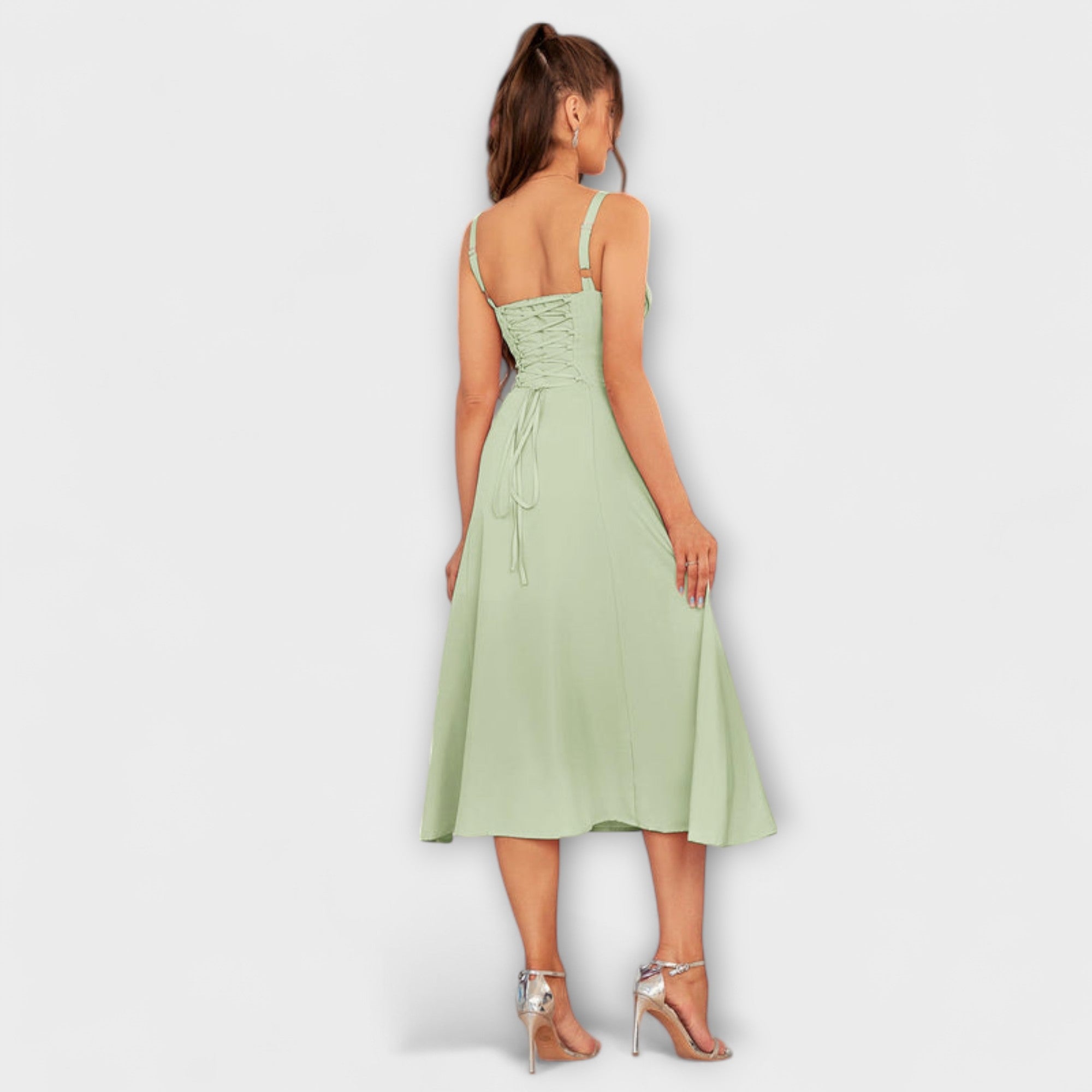 Nadzieja - Sukienka z rozci?ciem z falbankami