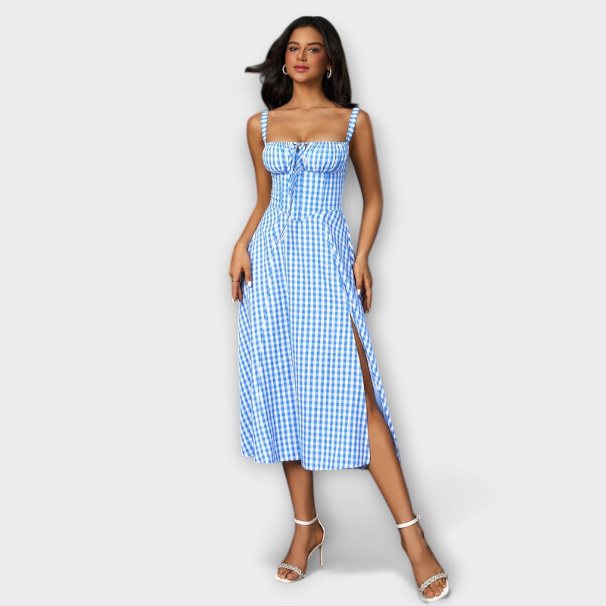 Nadzieja - Sukienka z rozci?ciem z falbankami