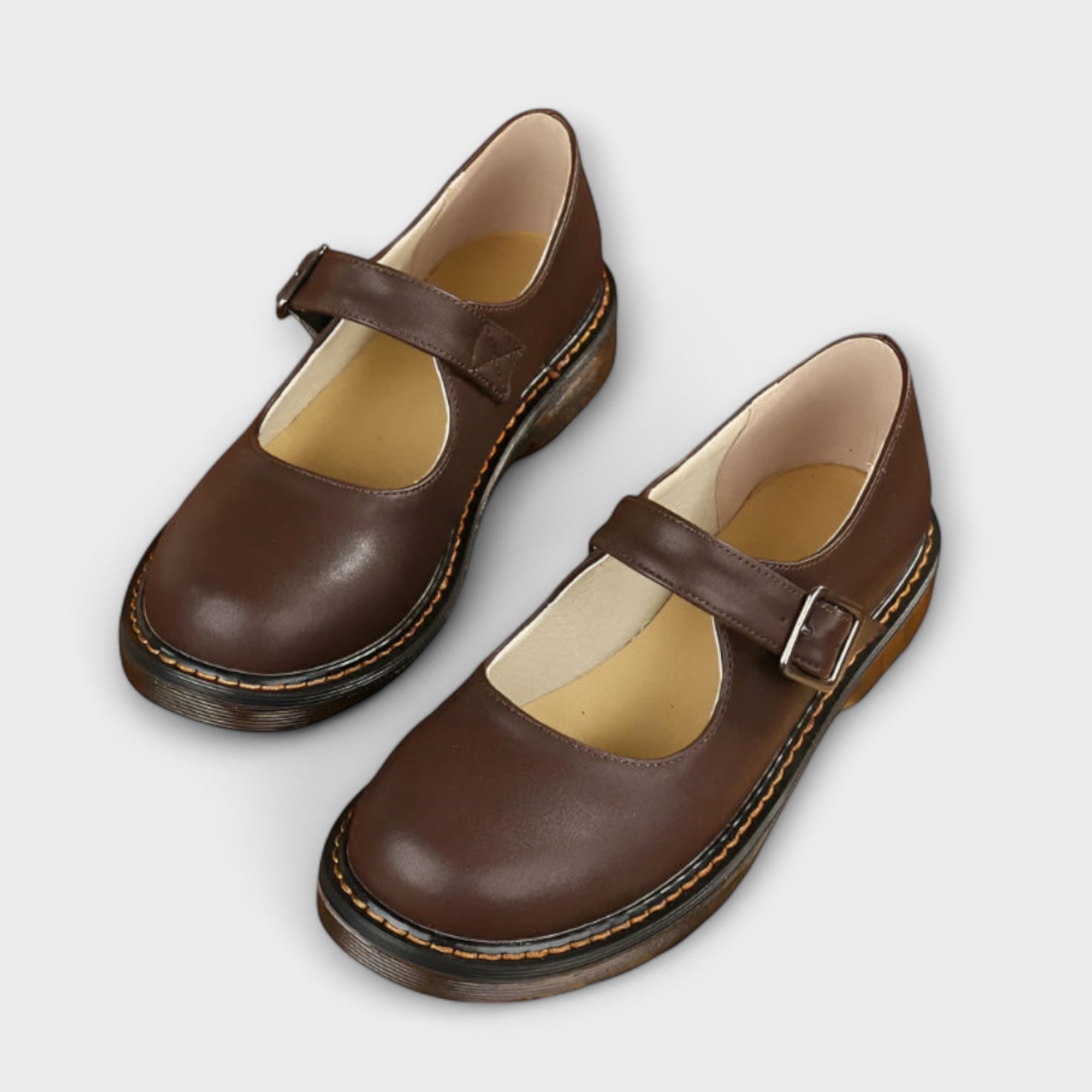 Damskie buty vintage Mary Jane – klasyczne skórzane buty z paskami i wygodn? podeszw?