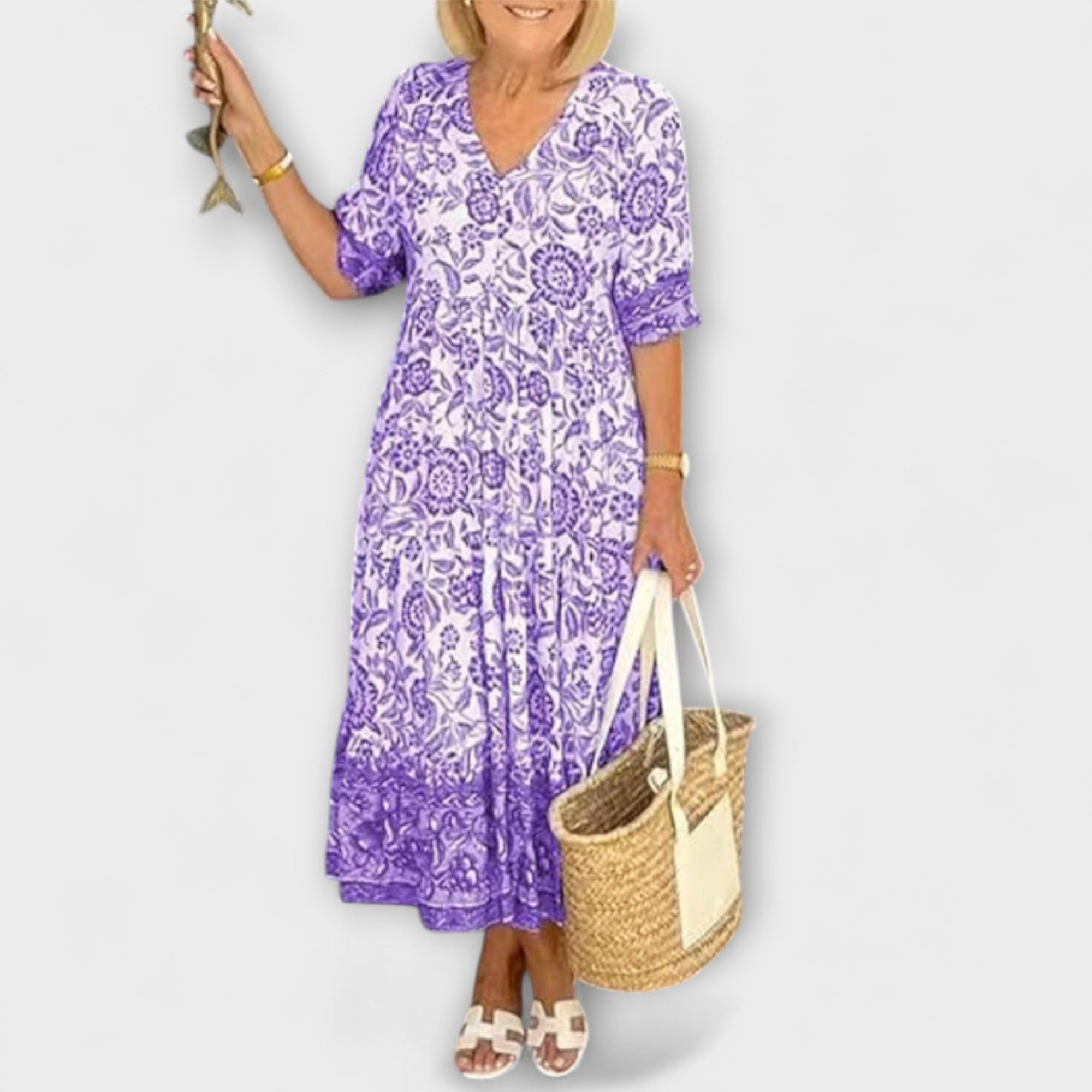 Caitlin - Pe?na wdzi?ku sukienka w kwiaty o zwiewnym designie