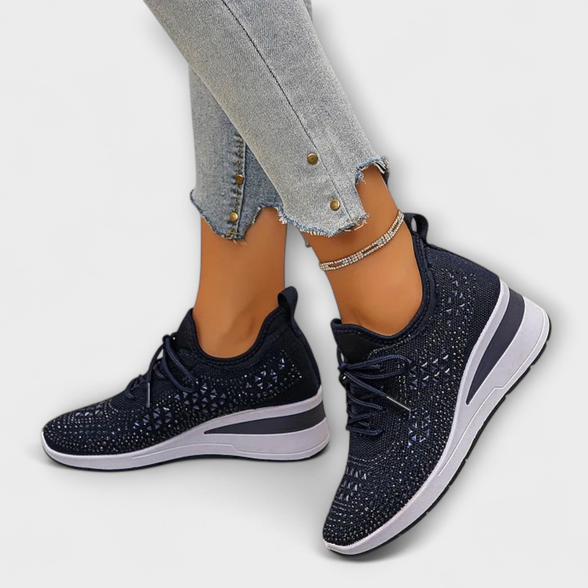 Giselle •€" Opalizuj?ce trampki ortopedyczne z cyrkoniami