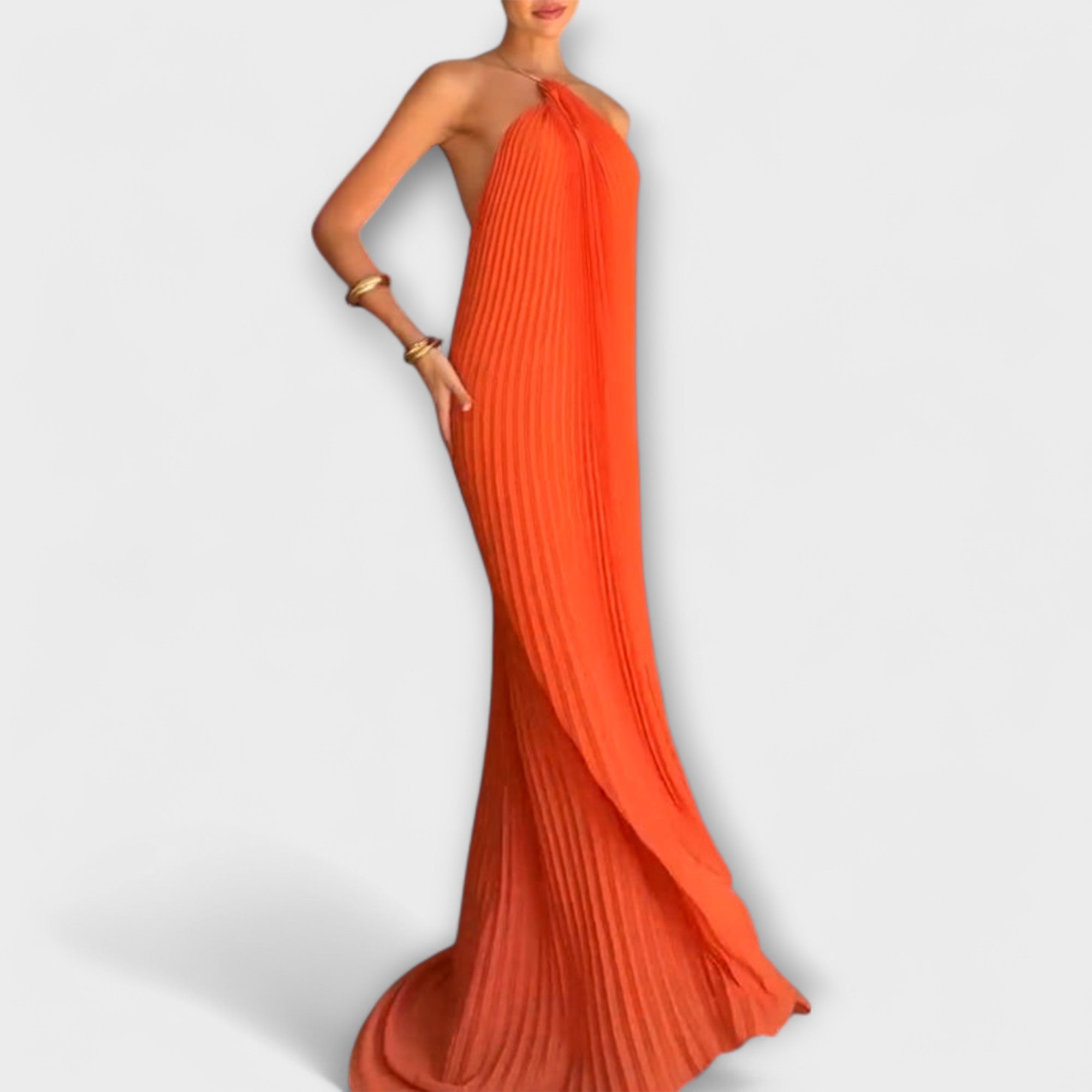 Poppy - Elegancka sukienka z plisowanym dekoltem