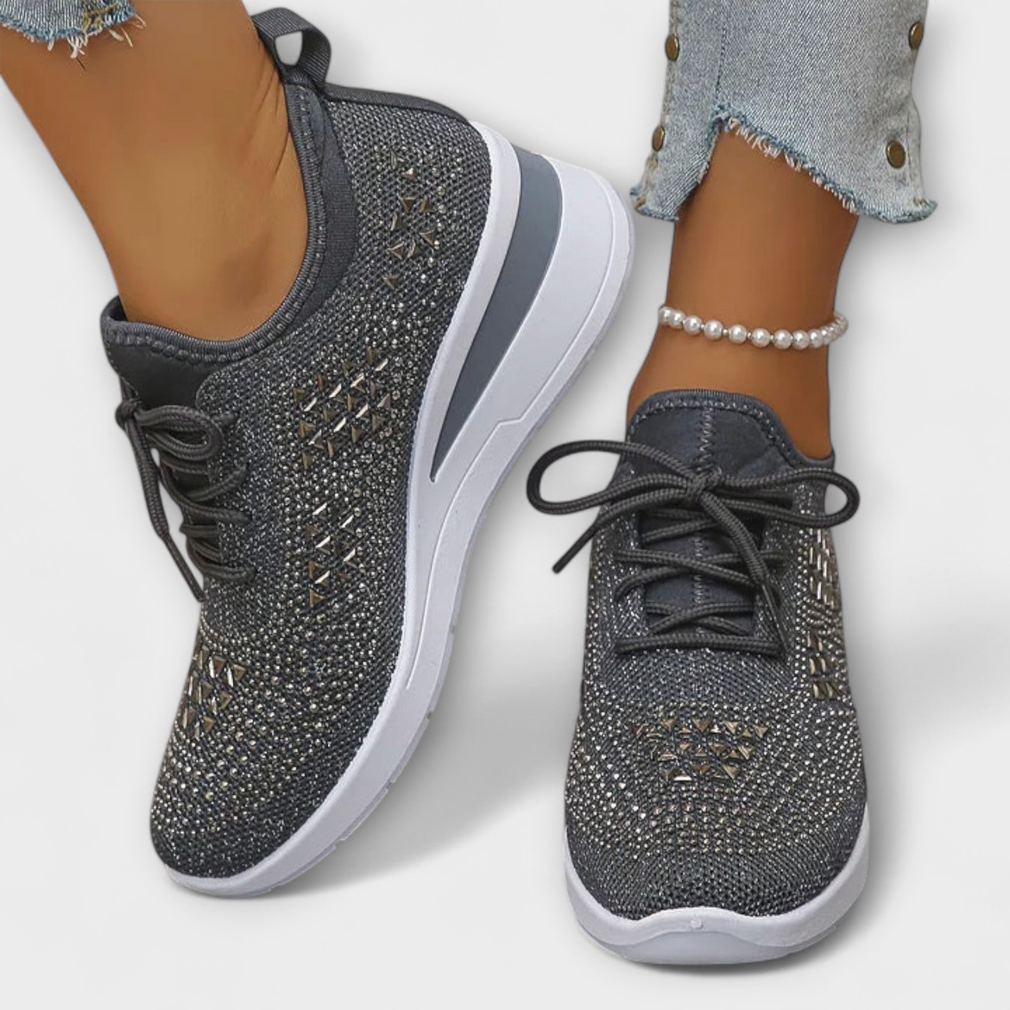 Giselle •€" Opalizuj?ce trampki ortopedyczne z cyrkoniami