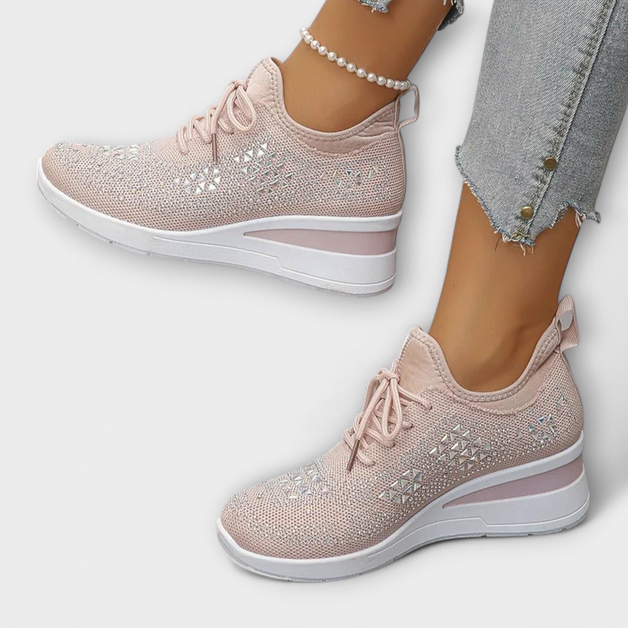 Giselle •€" Opalizuj?ce trampki ortopedyczne z cyrkoniami