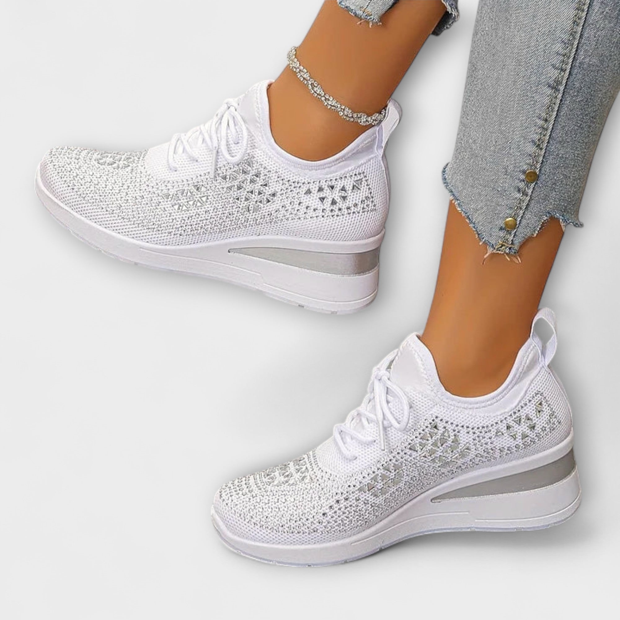 Giselle •€" Opalizuj?ce trampki ortopedyczne z cyrkoniami