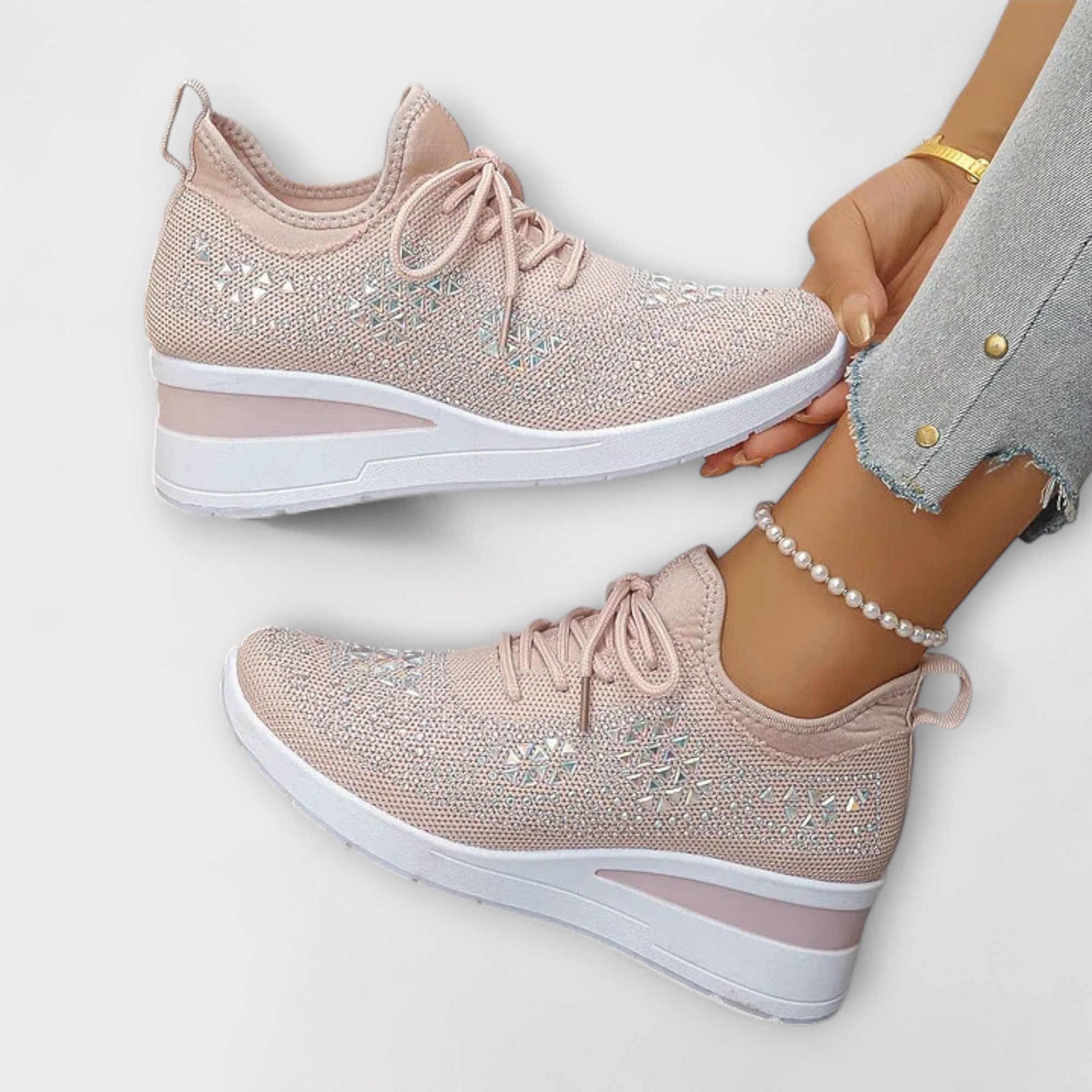 Giselle •€" Opalizuj?ce trampki ortopedyczne z cyrkoniami