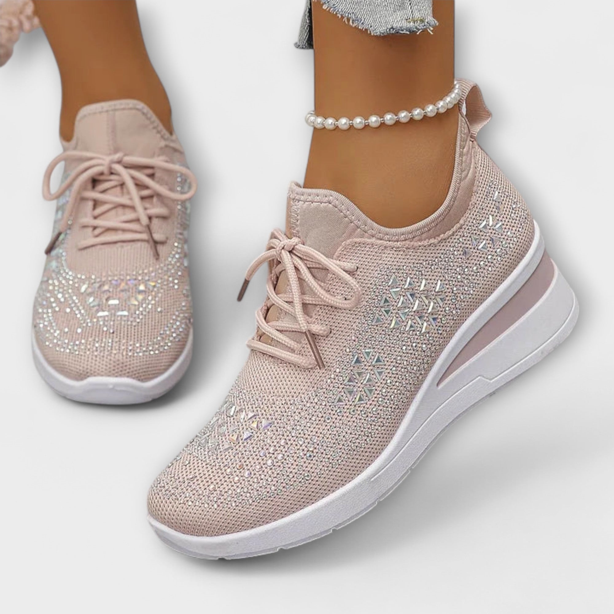 Giselle •€" Opalizuj?ce trampki ortopedyczne z cyrkoniami