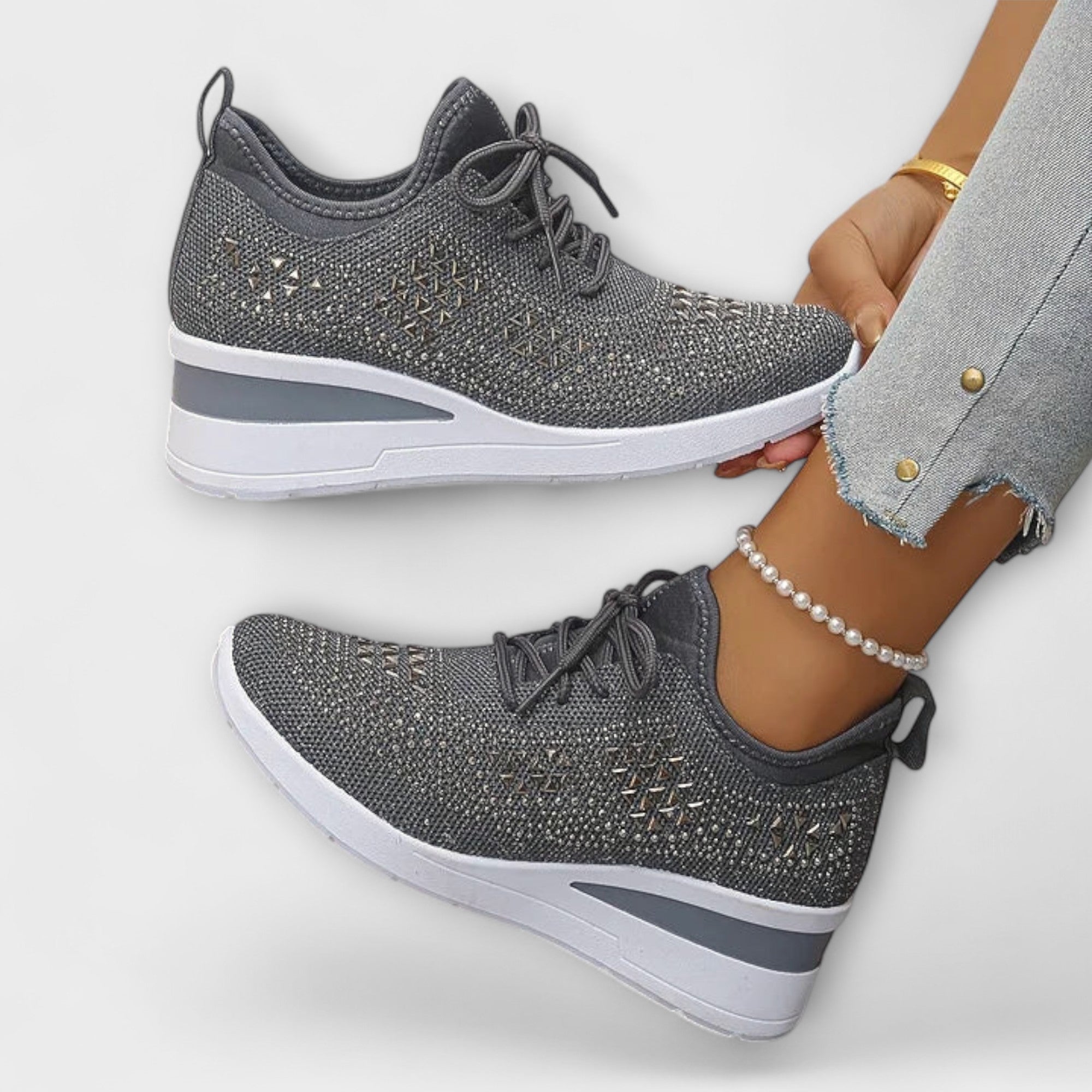 Giselle •€" Opalizuj?ce trampki ortopedyczne z cyrkoniami