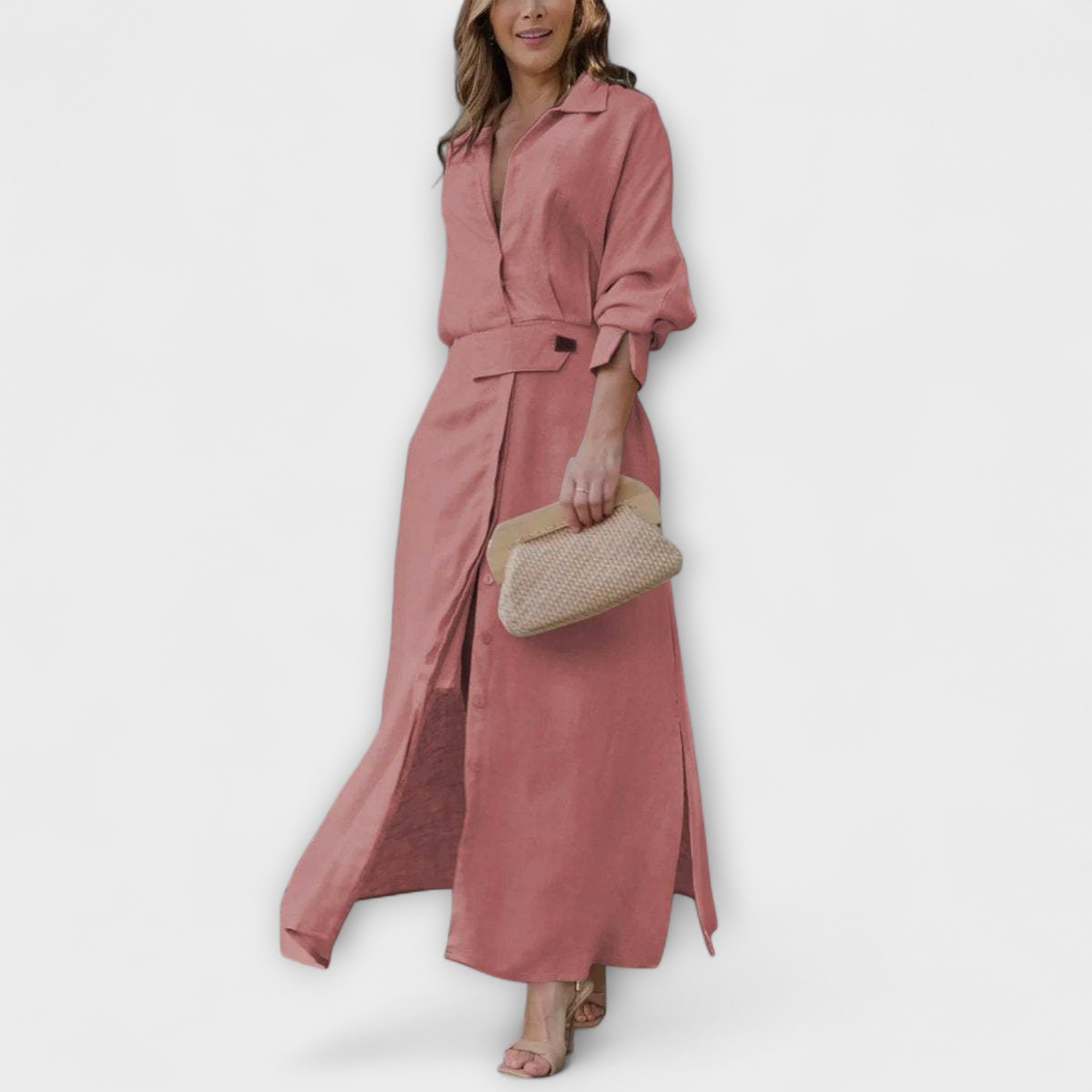 Jeanette - sukienka maxi z dekoltem w serek