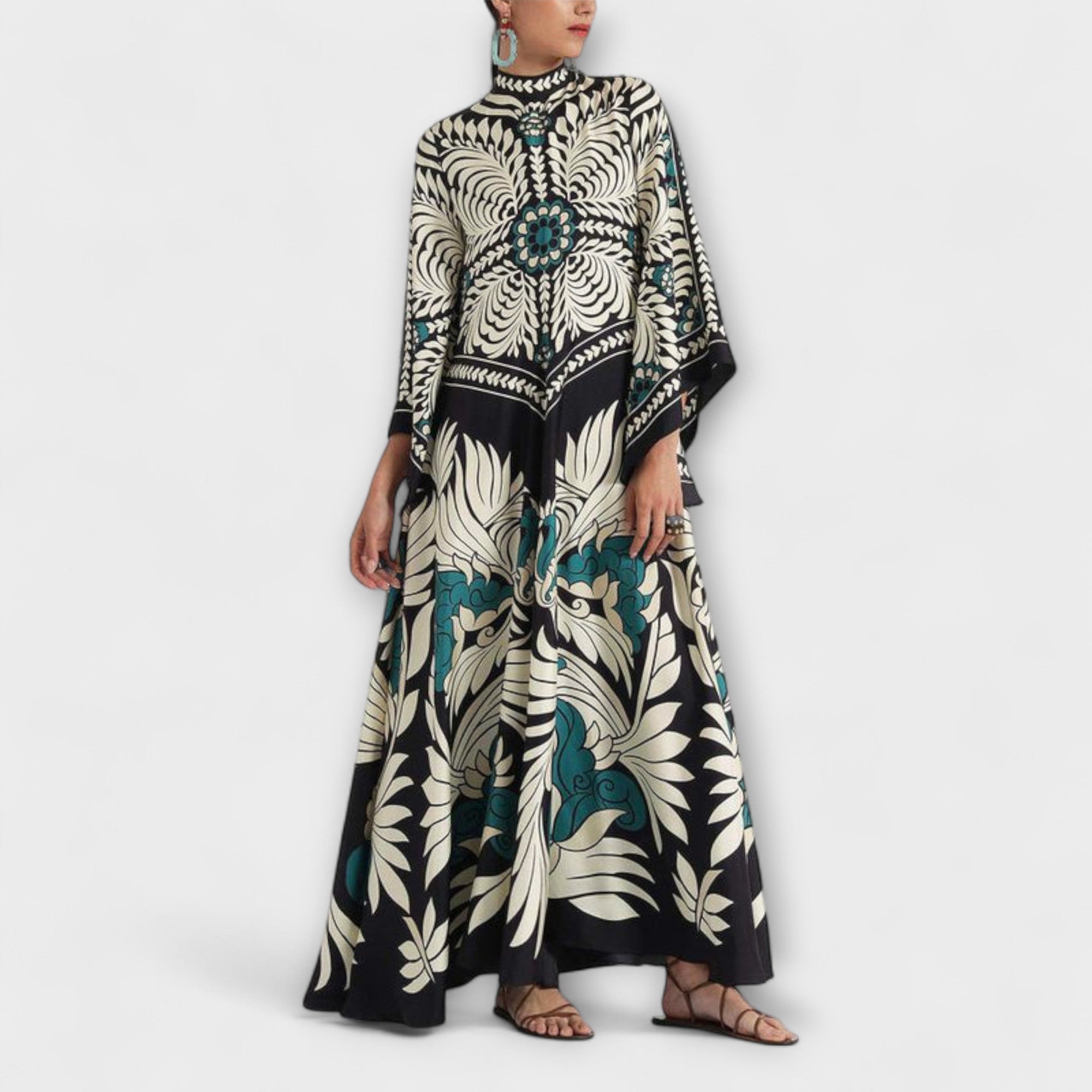 Giselle - elegancka sukienka maxi w kwiatowy wzór