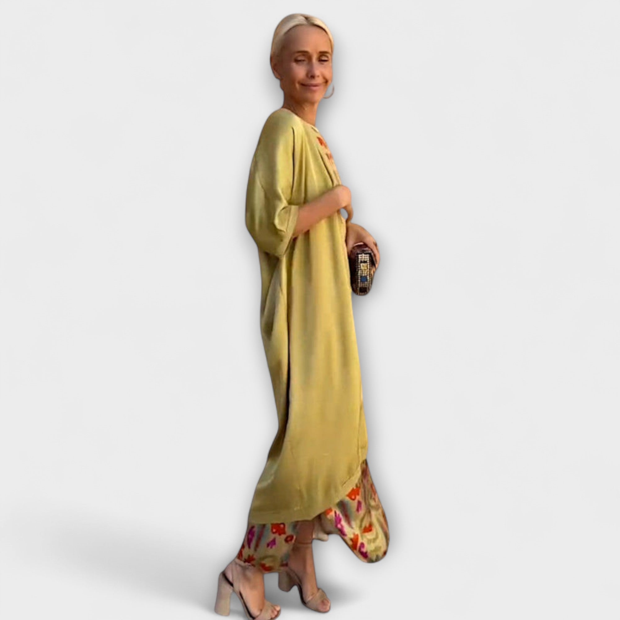 Elveria •€" Sukienka maxi z dopasowanym kardiganem